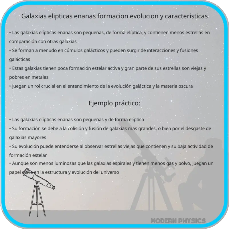 Galaxias Elípticas Enanas | Formación, Evolución y Características