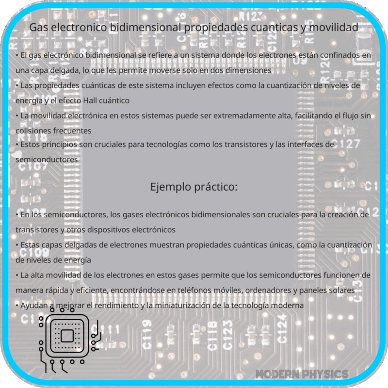 Gas Electrónico Bidimensional | Propiedades Cuánticas y Movilidad