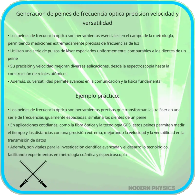 Generación de Peines de Frecuencia Óptica | Precisión, Velocidad y Versatilidad