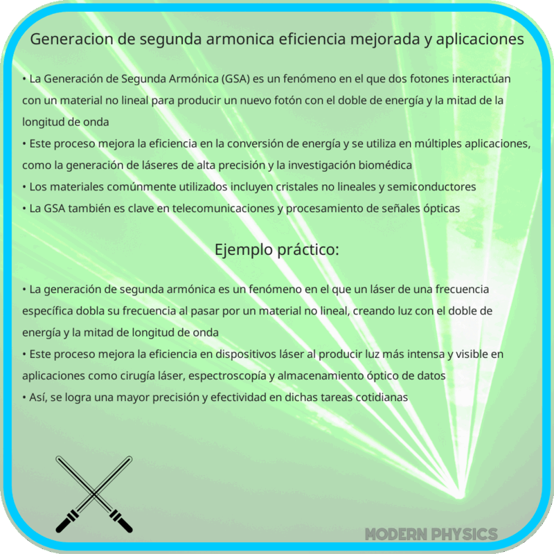 Generación de Segunda Armónica | Eficiencia Mejorada y Aplicaciones