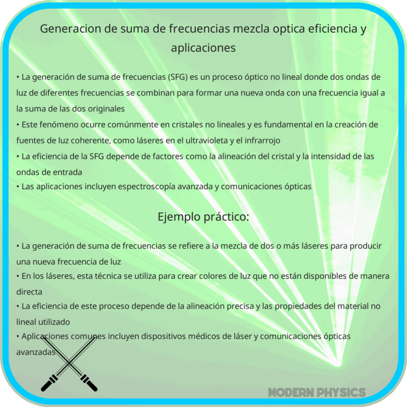 Generación de Suma de Frecuencias: Mezcla Óptica, Eficiencia y Aplicaciones