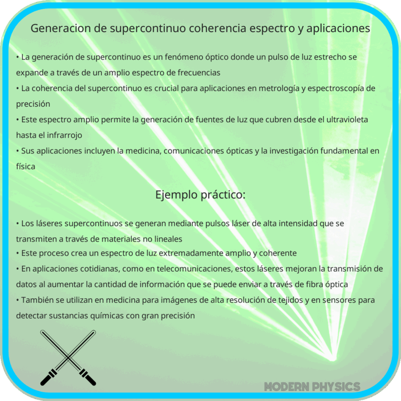 Generación de Supercontinuo: Coherencia, Espectro y Aplicaciones