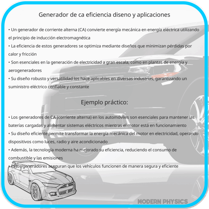 Generador de CA - Eficiencia, Diseño y Aplicaciones