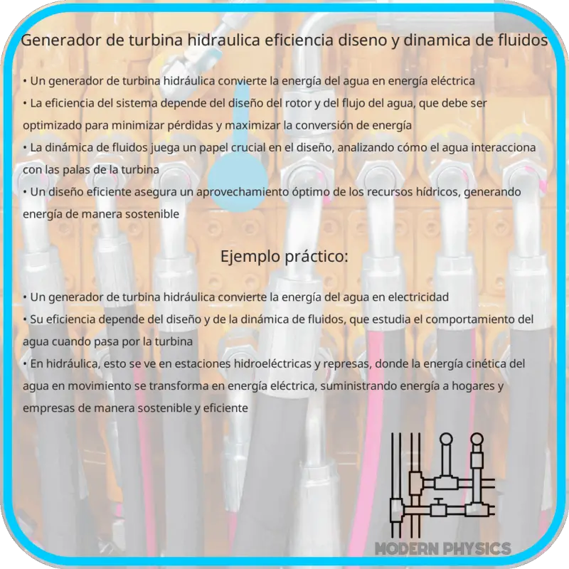 Generador de Turbina Hidráulica | Eficiencia, Diseño y Dinámica de Fluidos