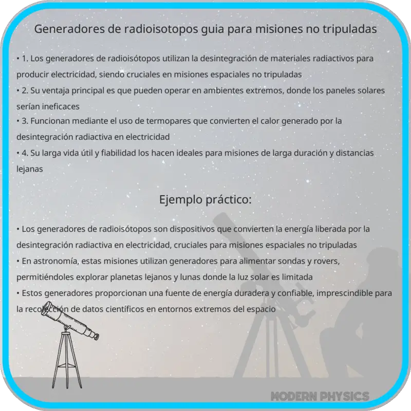 Generadores de Radioisótopos | Guía para Misiones no Tripuladas