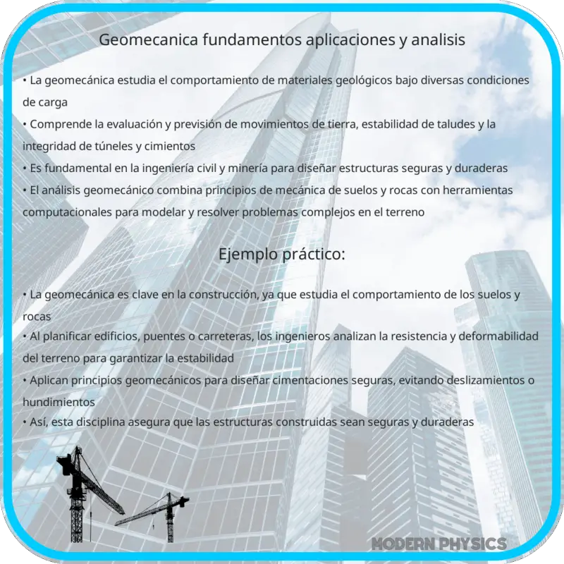 Geomecánica | Fundamentos, Aplicaciones y Análisis