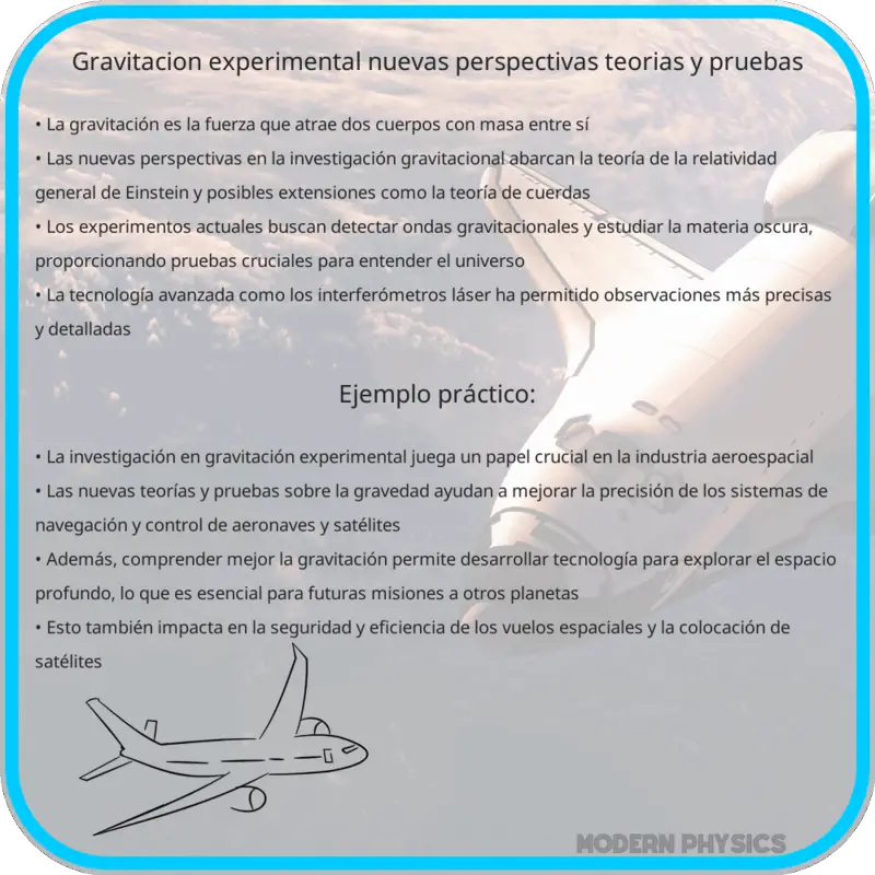 Gravitación Experimental | Nuevas Perspectivas, Teorías y Pruebas