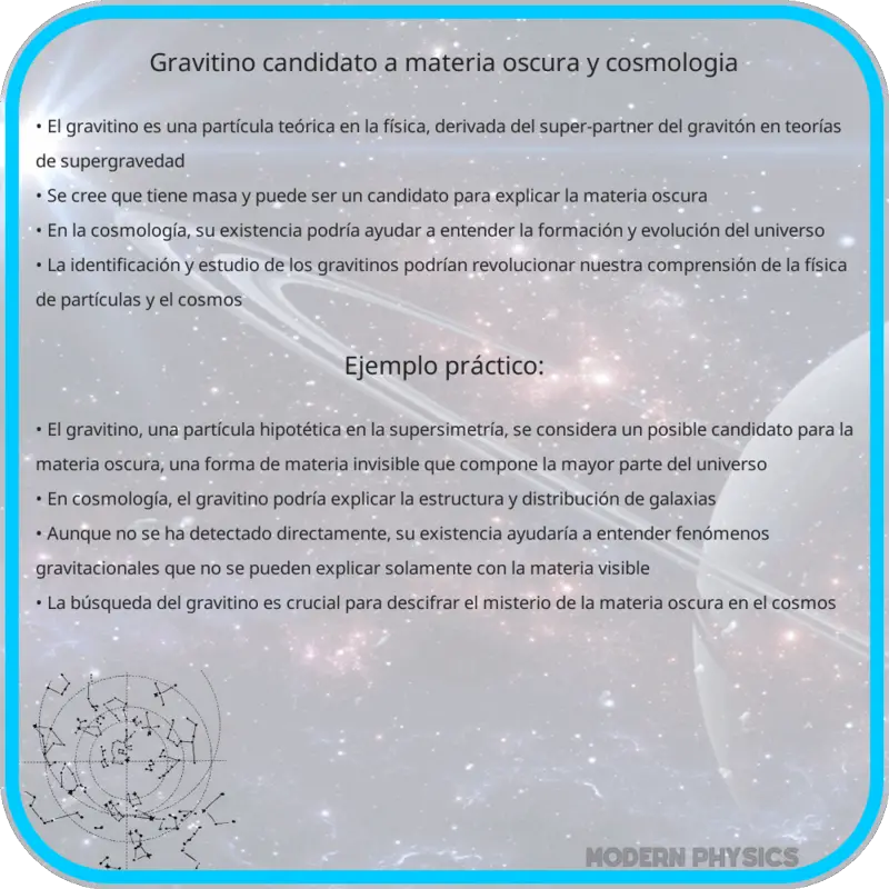 Gravitino | Candidato a Materia Oscura y Cosmología