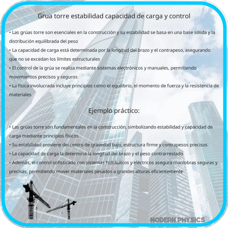 Grúa Torre | Estabilidad, Capacidad de Carga y Control