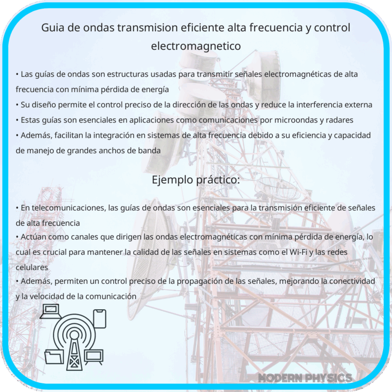 Guía de ondas: Transmisión eficiente, alta frecuencia y control electromagnético
