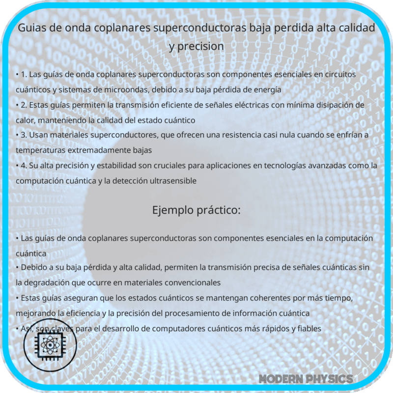 Guías de Onda Coplanares Superconductoras: Baja Pérdida, Alta Calidad y Precisión