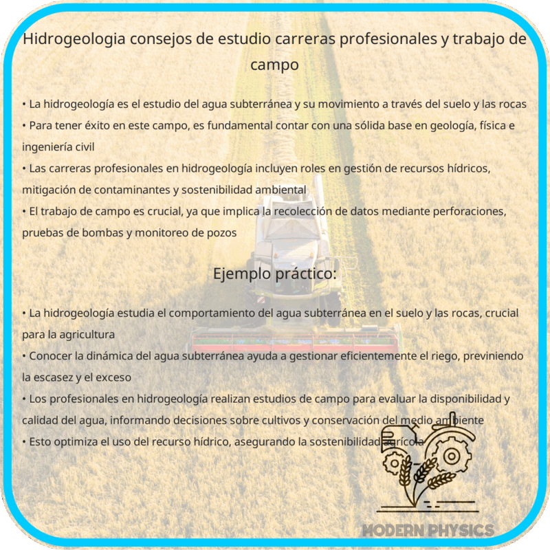 Hidrogeología | Consejos de Estudio, Carreras Profesionales y Trabajo de Campo