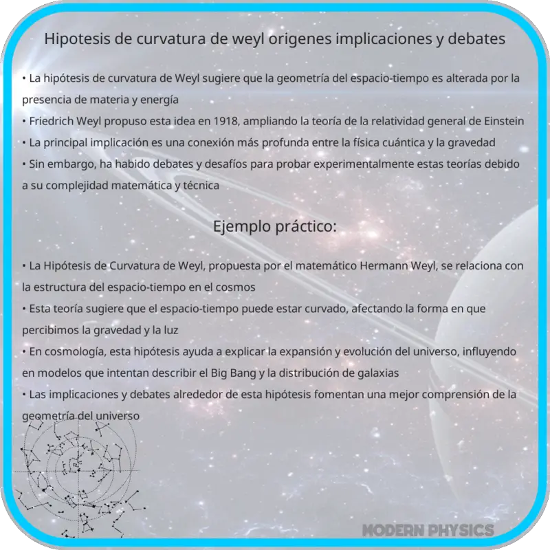 Hipótesis de Curvatura de Weyl | Orígenes, Implicaciones y Debates