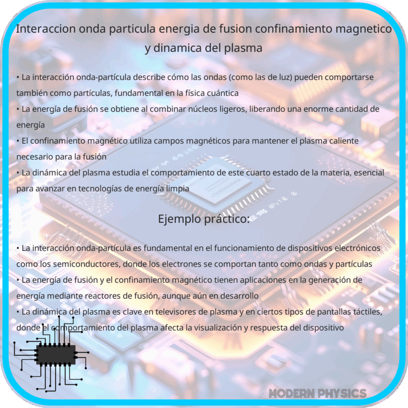 Interacción Onda-Partícula | Energía de Fusión, Confinamiento Magnético y Dinámica del Plasma
