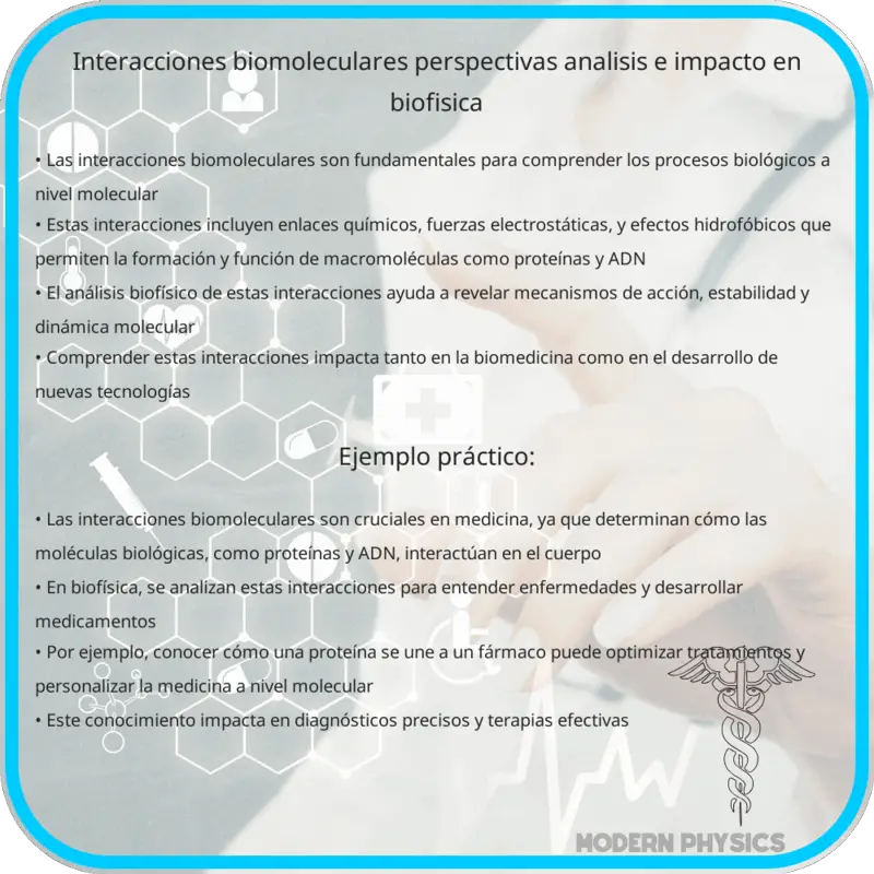 Interacciones Biomoleculares | Perspectivas, Análisis e Impacto en Biofísica