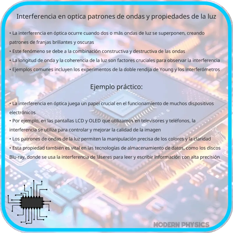 Interferencia en Óptica | Patrones de Ondas y Propiedades de la Luz