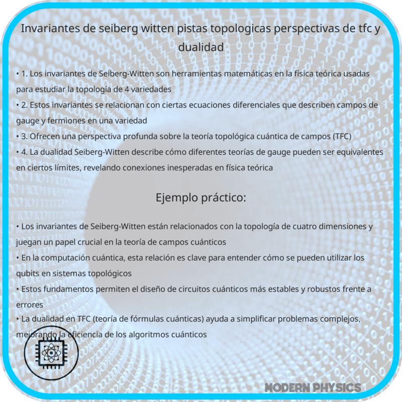 Invariantes de Seiberg-Witten | Pistas Topológicas, Perspectivas de TFC y Dualidad