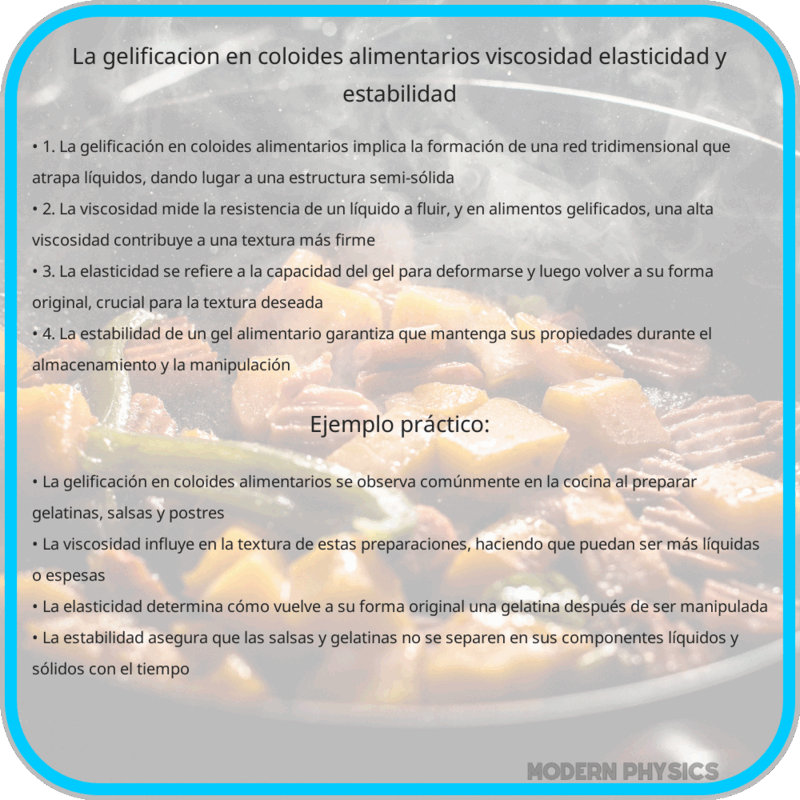 La Gelificación en Coloides Alimentarios | Viscosidad, Elasticidad y Estabilidad