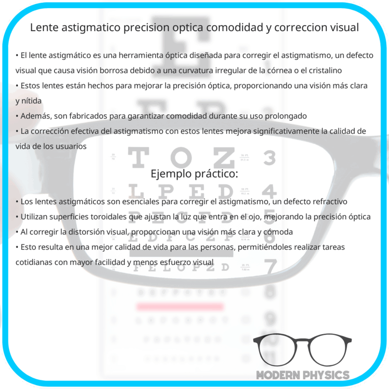 Lente Astigmático | Precisión Óptica, Comodidad y Corrección Visual