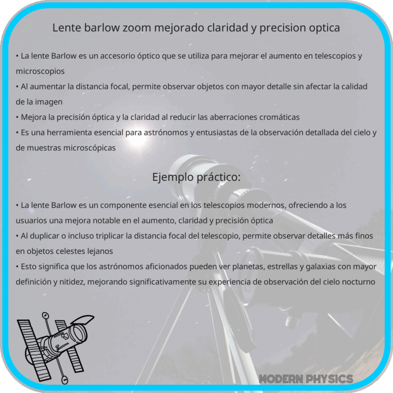 Lente Barlow | Zoom Mejorado, Claridad y Precisión Óptica