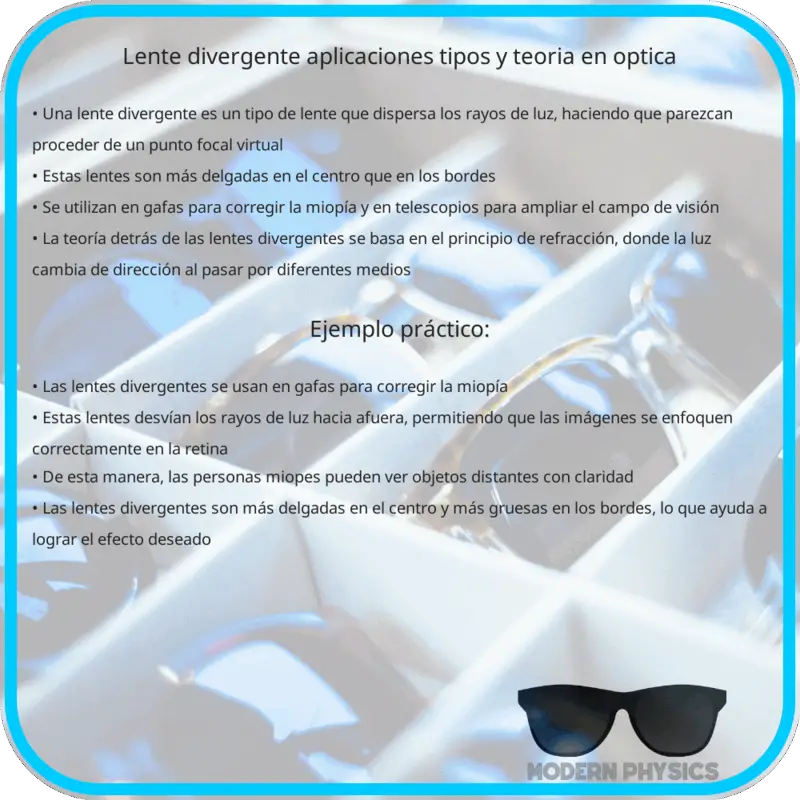 Lente Divergente | Aplicaciones, Tipos y Teoría en Óptica
