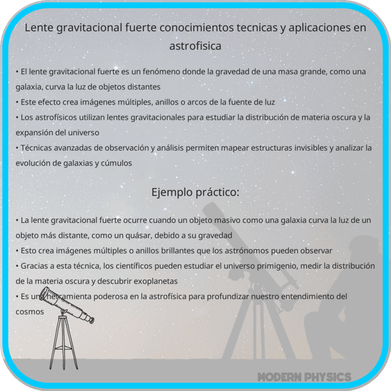 Lente Gravitacional Fuerte | Conocimientos, Técnicas y Aplicaciones en Astrofísica