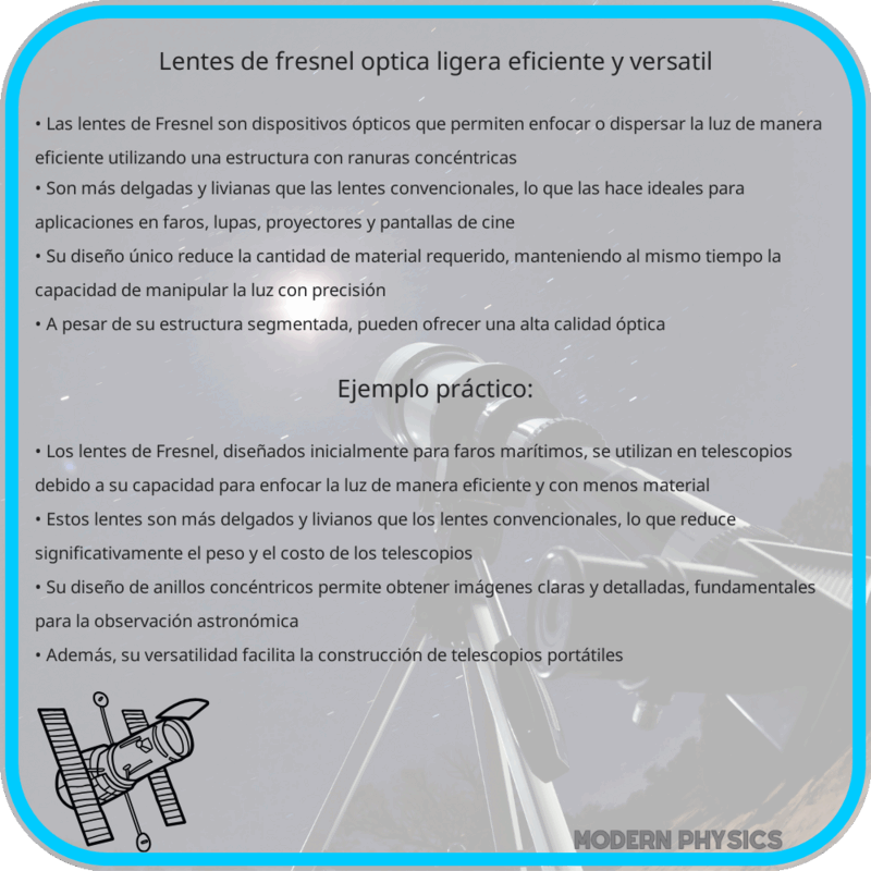 Lentes de Fresnel | Óptica Ligera, Eficiente y Versátil