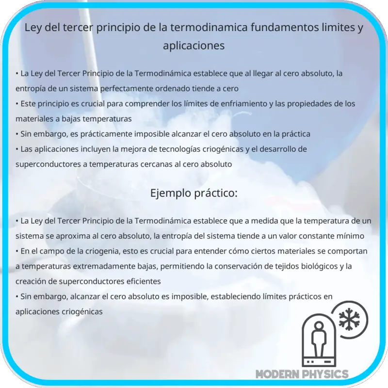 Ley del Tercer Principio de la Termodinámica | Fundamentos, Límites y Aplicaciones