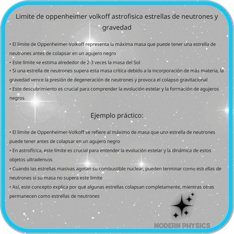 Límite de Oppenheimer-Volkoff | Astrofísica, Estrellas de Neutrones y Gravedad