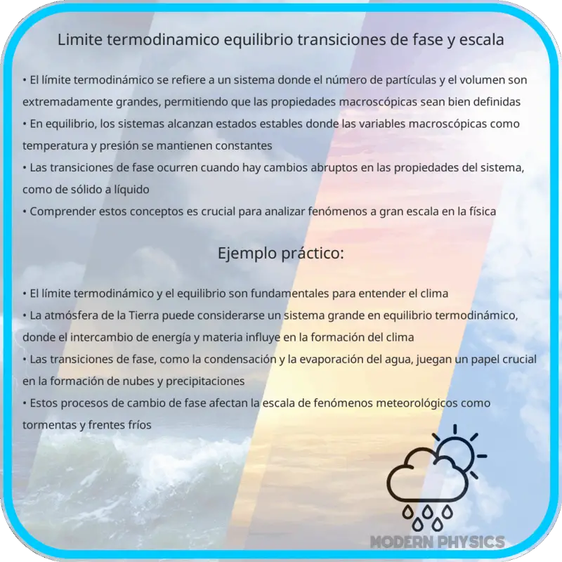 Límite Termodinámico | Equilibrio, Transiciones de Fase y Escala