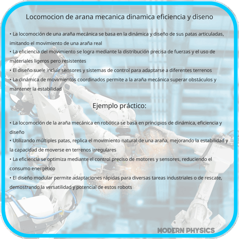 Locomoción de Araña Mecánica | Dinámica, Eficiencia y Diseño