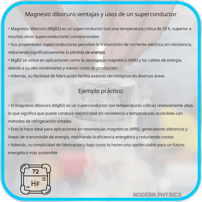 Magnesio Diboruro: Ventajas y Usos de un Superconductor