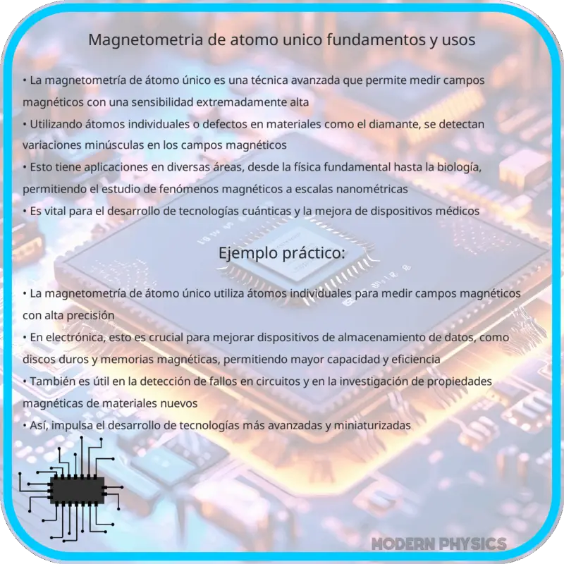 Magnetometría de Átomo Único | Fundamentos y Usos