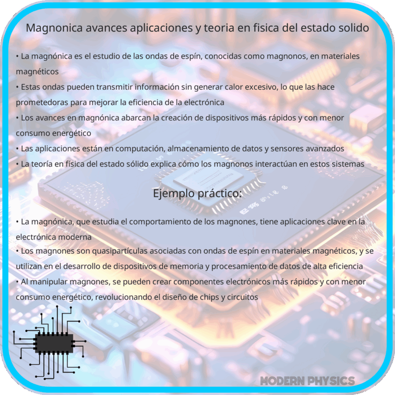 Magnónica | Avances, Aplicaciones y Teoría en Física del Estado Sólido