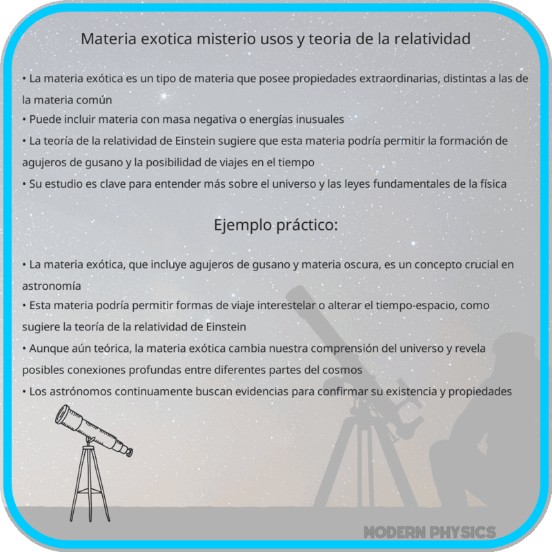 Materia Exótica: Misterio, Usos y Teoría de la Relatividad