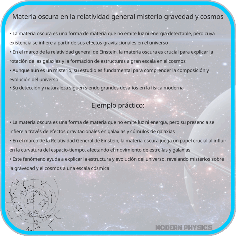 Materia Oscura en la Relatividad General | Misterio, Gravedad y Cosmos