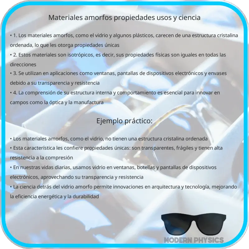 Materiales Amorfos | Propiedades, Usos y Ciencia
