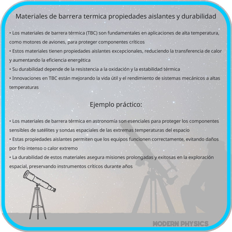 Materiales de Barrera Térmica | Propiedades Aislantes y Durabilidad