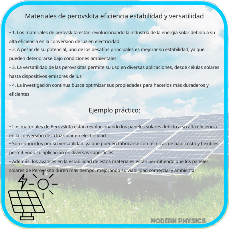 Materiales de Perovskita: Eficiencia, Estabilidad y Versatilidad