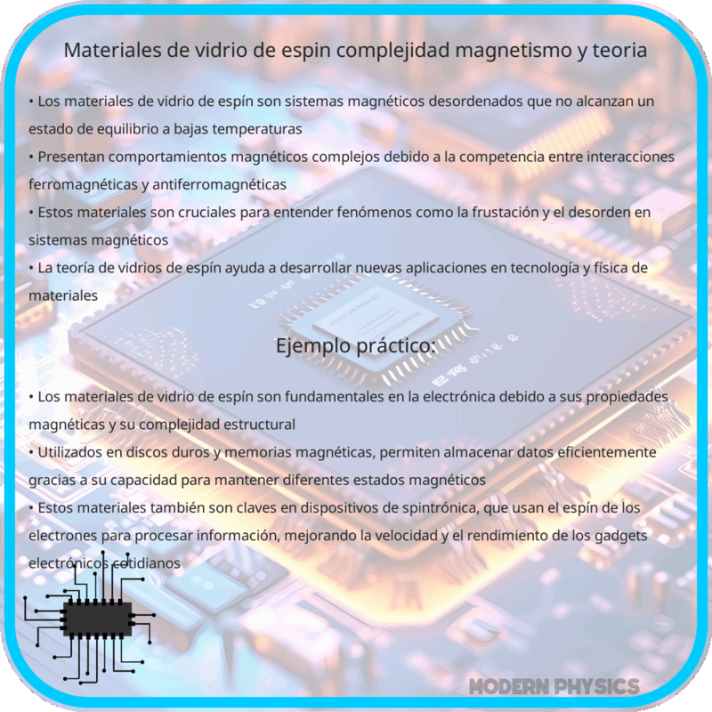 Materiales de Vidrio de Espín: Complejidad, Magnetismo y Teoría