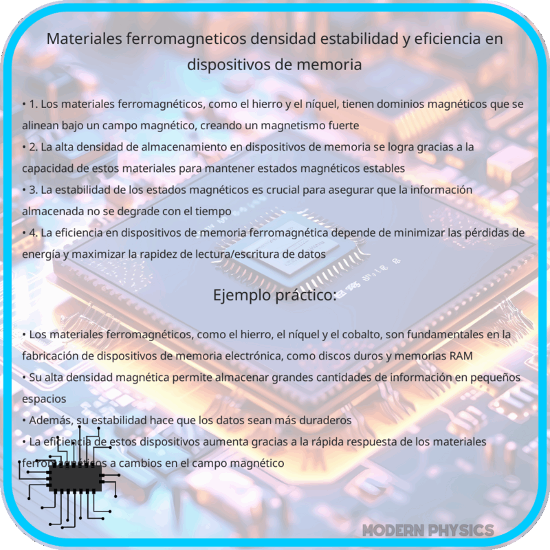 Materiales Ferromagnéticos | Densidad, Estabilidad y Eficiencia en Dispositivos de Memoria