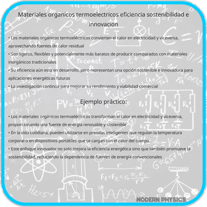 Materiales Orgánicos Termoeléctricos | Eficiencia, Sostenibilidad e Innovación