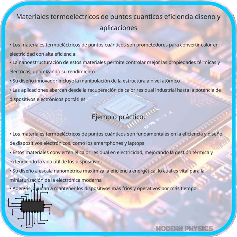 Materiales Termoeléctricos de Puntos Cuánticos | Eficiencia, Diseño y Aplicaciones