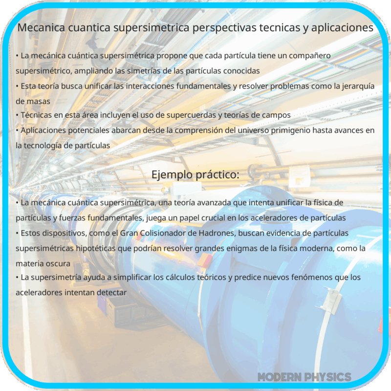 Mecánica Cuántica Supersimétrica: Perspectivas, Técnicas y Aplicaciones