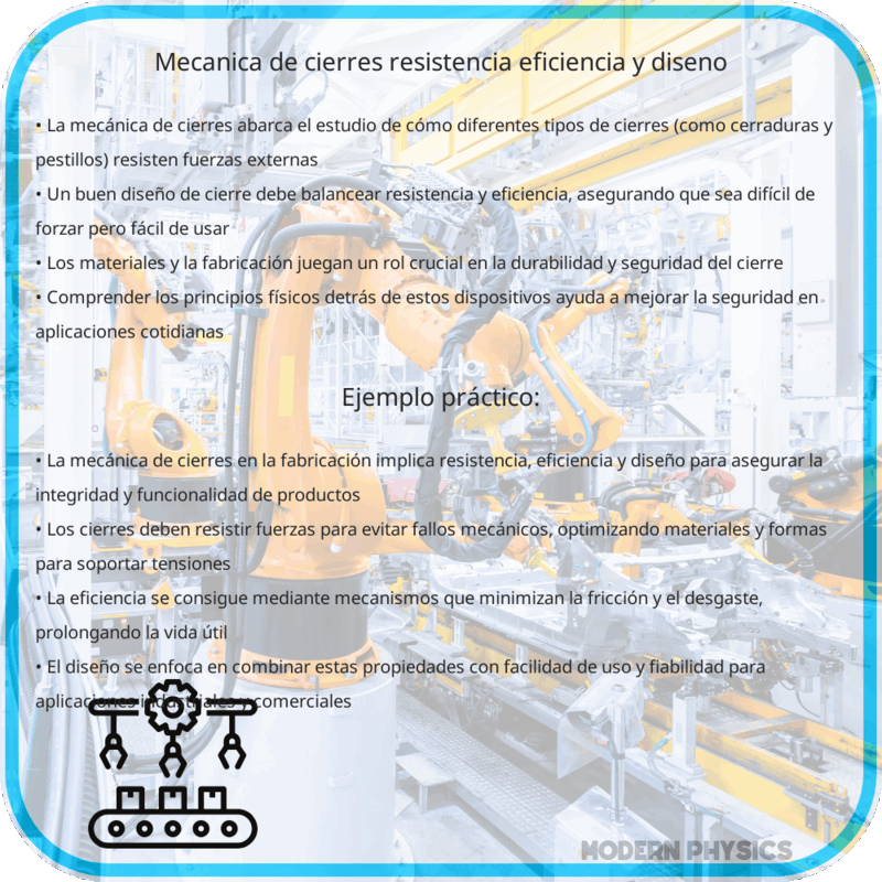 Mecánica de Cierres | Resistencia, Eficiencia y Diseño