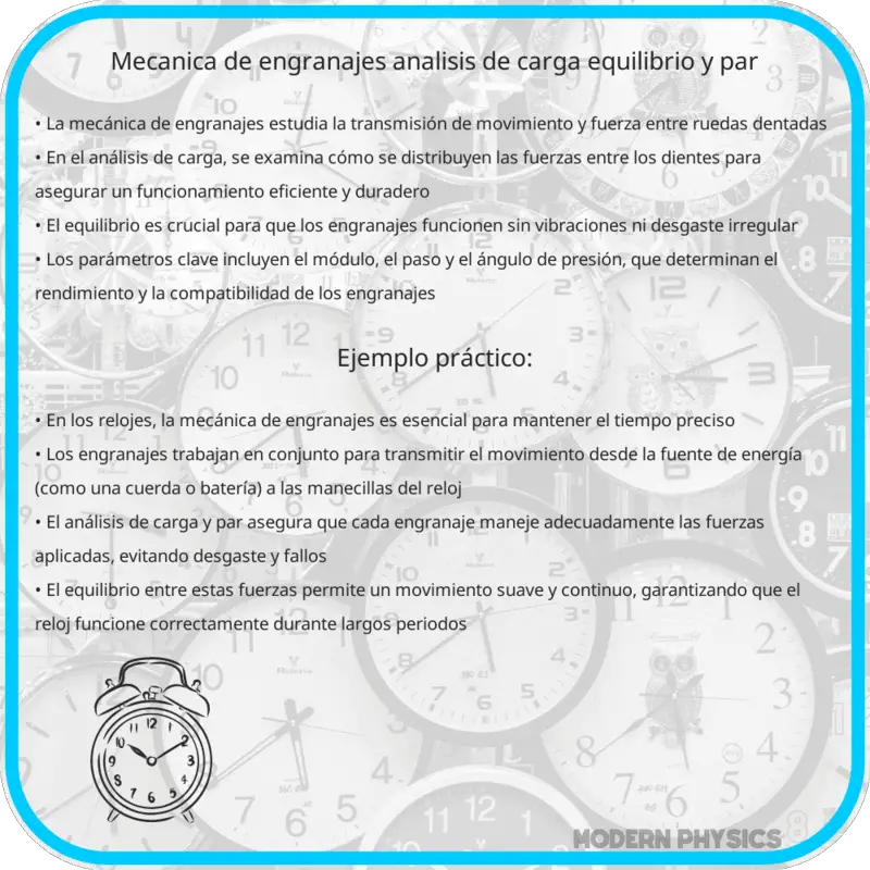 Mecánica de Engranajes | Análisis de Carga, Equilibrio y Par