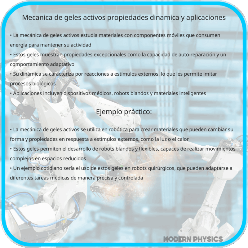 Mecánica de Geles Activos | Propiedades, Dinámica y Aplicaciones