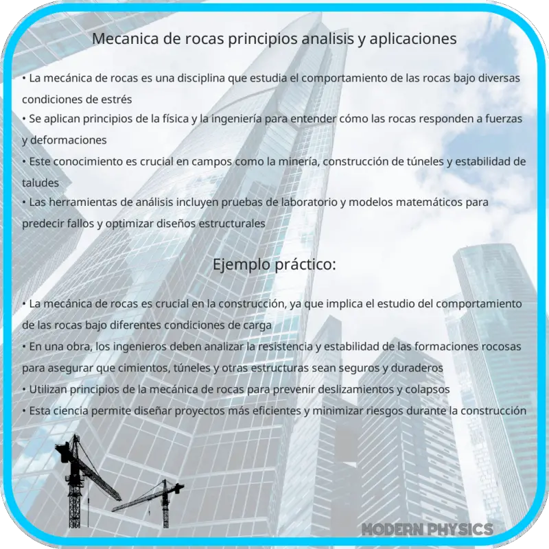 Mecánica de Rocas | Principios, Análisis y Aplicaciones