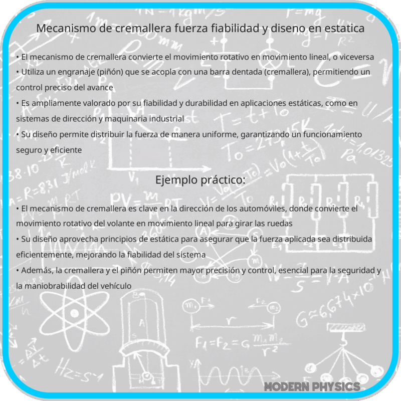 Mecanismo de Cremallera | Fuerza, Fiabilidad y Diseño en Estática