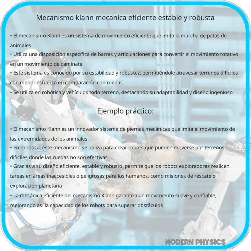 Mecanismo Klann | Mecánica Eficiente, Estable y Robusta